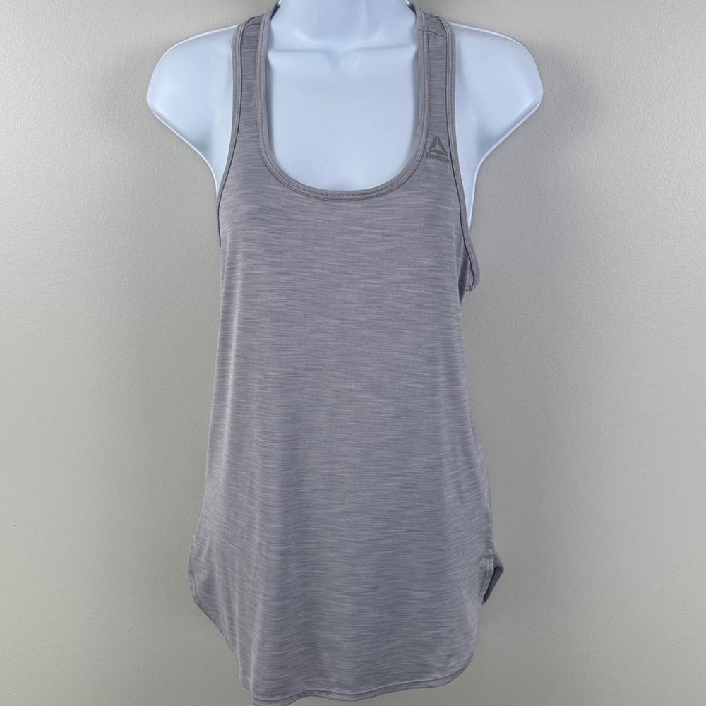 Reebok Women's Light Gray Purple Tank Top - XS